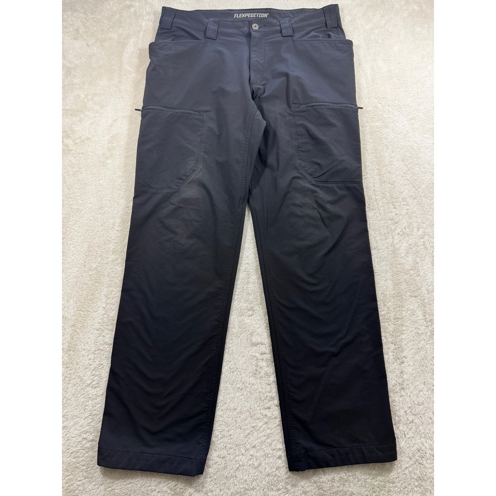 Duluth Trading Co Mens Flexpedition Cargo Relaxed Black Pants 36x34 Meas:37x33.5